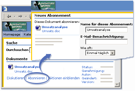 Abonnieren eines Dokuments